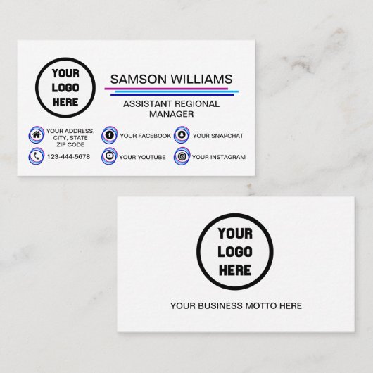 ソーシャルカスタムメデモダンィアのロゴアイコン 名刺 (正面/裏面)