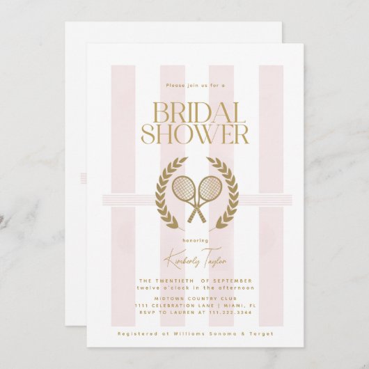 ソーシャルクラブテニスクラブブライダルシャワー 招待状 (正面/裏面)