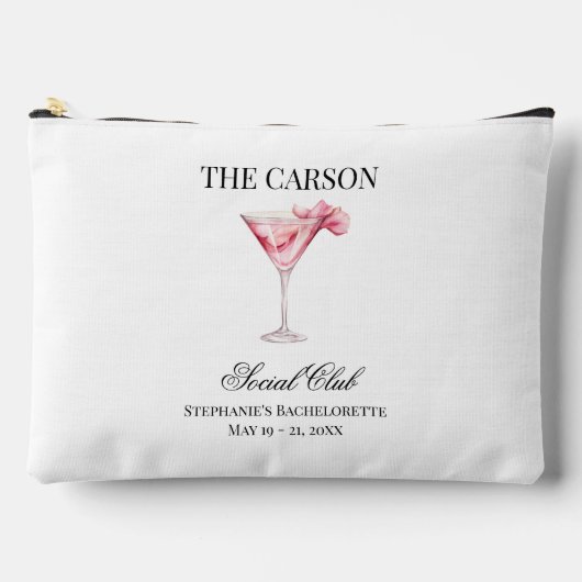 ソーシャルクラブピンクカクテルブリデスメイドメイドメイクアップ アクセサリーポーチ (正面)