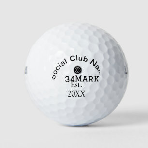 ソーシャルクラブ名の追加チームプレーヤー名の日付の年 ゴルフボール