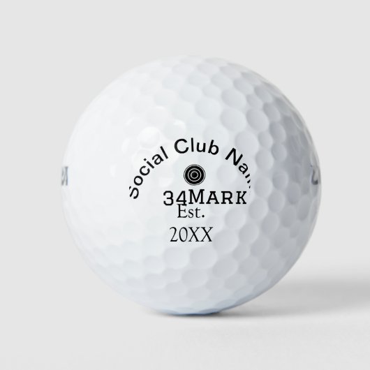 ソーシャルクラブ名の追加チームプレーヤー名の日付の年 ゴルフボール (正面)