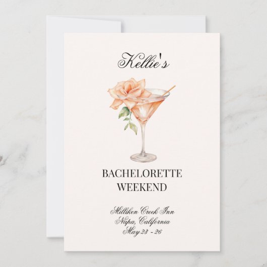 ソーシャルクラブ赤面マルティニカクテルw/QRコードバッハ 招待状 (正面)