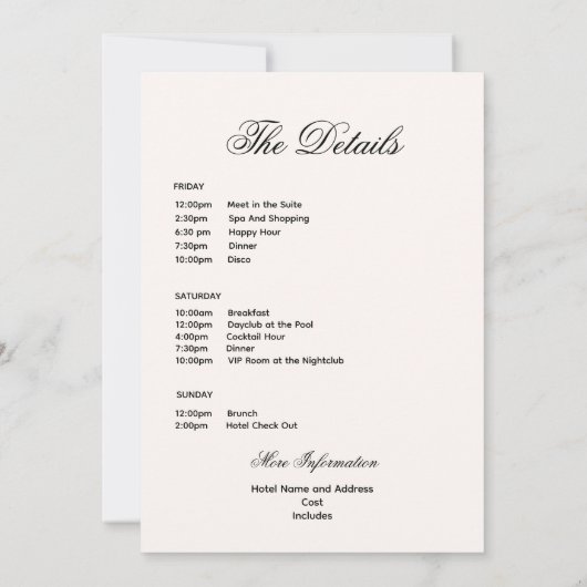 ソーシャルクラブ エスプレッソカクテル バッハ 予定表 および 招待状 (裏面)