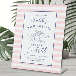 ソーシャルクラ名門私立校風のブバチェロレッテウェルカムサイン 台座サイン