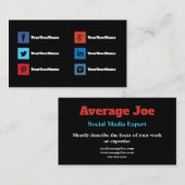 ソーシャルシンプルメディアの専門家向け名刺 名刺 (正面/裏面)