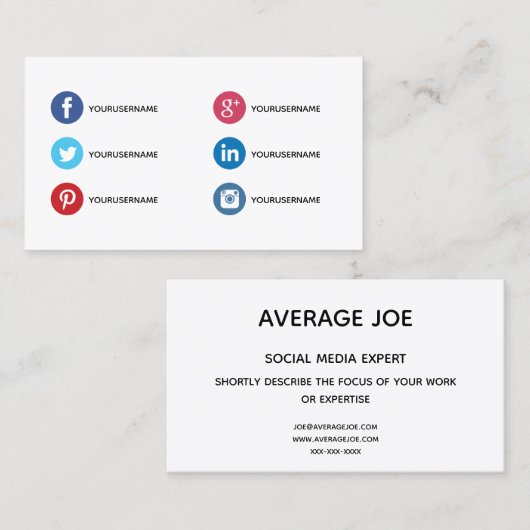 ソーシャルシンプルメディアの専門家向け名刺 名刺 (正面/裏面)
