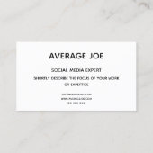 ソーシャルシンプルメディアの専門家向け名刺 名刺 (裏面)