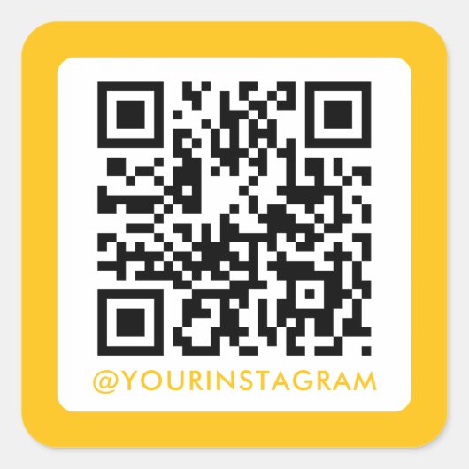 ソーシャルシンプルメモダンディアqrコードinstagram スクエアシール (正面)