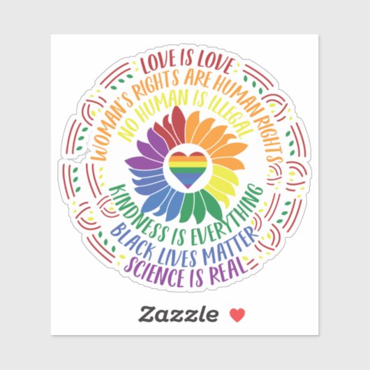 ソーシャルジャスカラフルスフラワーワードアートカーデカール シール (シート)