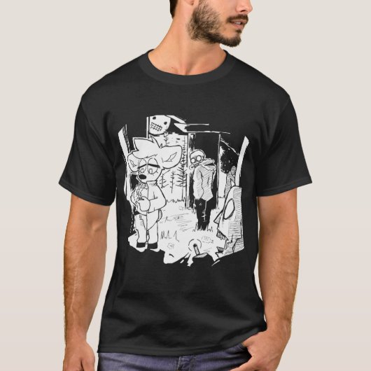 ソーシャルスモーカー男子家族 Tシャツ (正面)