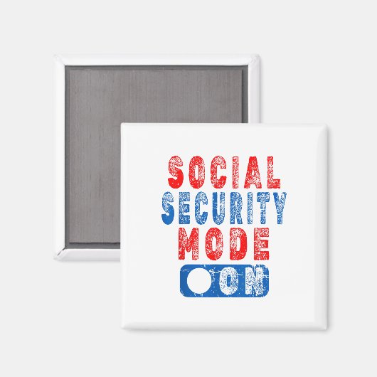 ソーシャルセキュリティモードオン – シニア市民ユーモア_1 マグネット (正面/裏面)