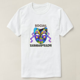 ソーシャルディスタンシングの混乱 大胆でカラフルなマスク Tシャツ