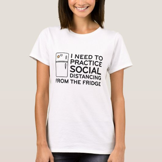 ソーシャルディスタンシング冷蔵庫 Tシャツ (正面)