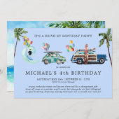 ソーシャルディスタンシング ドライブバイ バースデー インビテーション (正面/裏面)