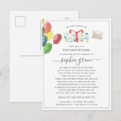 ソーシャルディスタンシング バースデー 郵便での招待 ポストカード (正面/裏面)