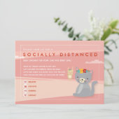 ソーシャルディスタンスのベビーシャワーの招待状 招待状 (スタンド正面)