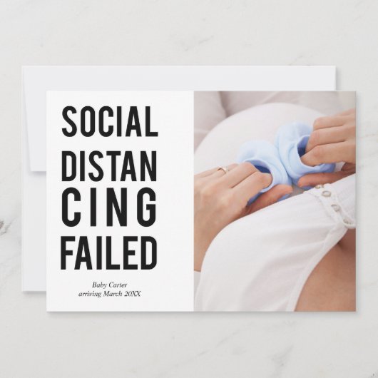 ソーシャルディスタンスの失敗Sans Serifタイポグラフィ 案内状 (正面)