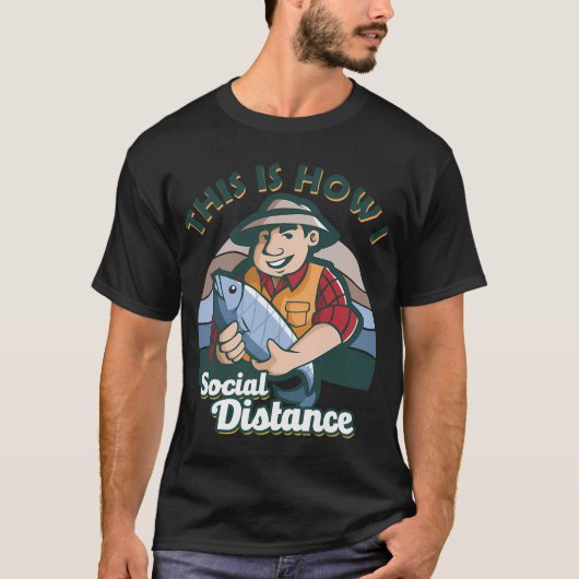 ソーシャルディスタンスを守る釣り・狩猟 Tシャツ (正面)