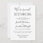 ソーシャルディスタンススタイルの延期されたウェディング 招待状 (正面)