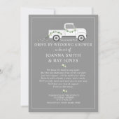 ソーシャルディスタンスドライブバイブライダルシャワーホワイトトラック 招待状 (正面)