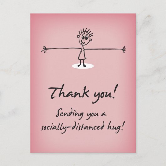 ソーシャルディスタンスハグをありがとう ポストカード (正面)