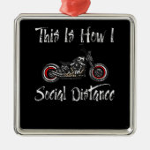 ソーシャルディスタンスバイクバイクもしくは自転車に乗る人 メタルオーナメント (正面)