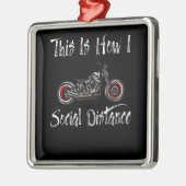 ソーシャルディスタンスバイクバイクもしくは自転車に乗る人 メタルオーナメント (左)