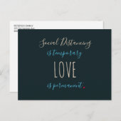 ソーシャルディスタンスラブ タイポグラフィー 引用 挨拶 ポストカード (正面/裏面)