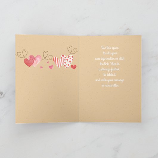 ソーシャルディスタンス動物のバレンタインカード シーズンカード (内部)