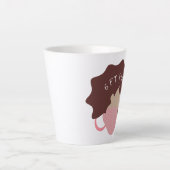 ソーシャルディスタンス波状ガールヘア美しい6ftお願い カフェラテマグ (正面)