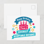 ソーシャルディスタンス誕生日 ポストカード (正面/裏面)