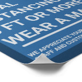 ソーシャルディスタンス6FtアパートCovid19ビジネスセーフティ ポスター (角)