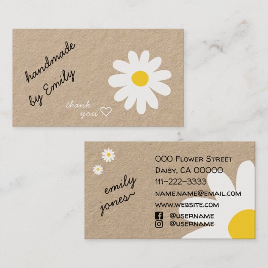 ソーシャルデイジーで手作りのソーシャルメディアが大好き 名刺 (正面/裏面)