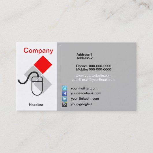 ソーシャルネットワーキングの名刺 名刺 (正面)