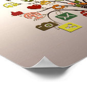 ソーシャルネットワークツリーウォールアートポスター ポスター (角)