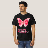 ソーシャルハッシュタグの蝶々 Tシャツ (正面フル)