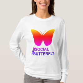 ソーシャルハッシュタグバタフライ [Hyper Filter リミックス] Tシャツ