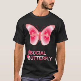 ソーシャルハッシュタグバタフライ Tシャツ