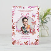 ソーシャルバタフライフォト卒業招待状 招待状 (スタンド正面)