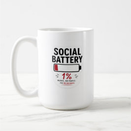 ソーシャルバッテリーが低いクラシックマグ　面白い内向的な人向けカップ コーヒーマグカップ