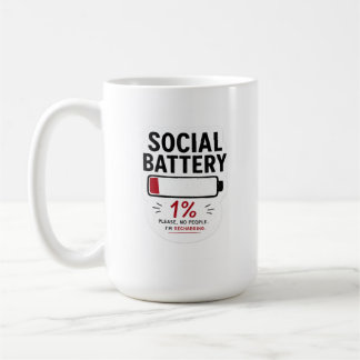 ソーシャルバッテリーが低いクラシックマグ 面白い内向的な人向けカップ コーヒーマグカップ