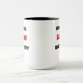 ソーシャルバッテリーが低い 面白い コーヒーマグ - 黒と白 マグカップ (中央)