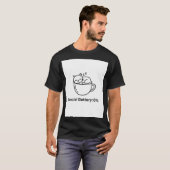 ソーシャルバッテリーゼロ イントロバート 猫 前面 脳 裏面 Tシャツ (正面フル)