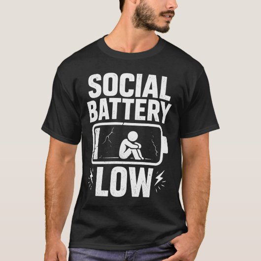 ソーシャルバッテリー残量警告 Tシャツ (正面)