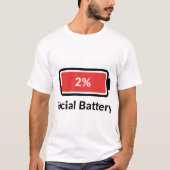 ソーシャルバッテリー残量2% Tシャツ (正面)