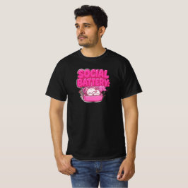 ソーシャルバッテリー1% おもしろくて内向的な猫のTシャツ - Ho Tシャツ