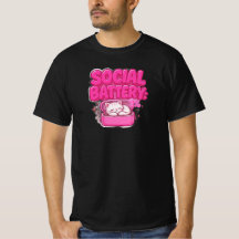 ソーシャルバッテリー1% おもしろくて内向的な猫のTシャツ - Ho