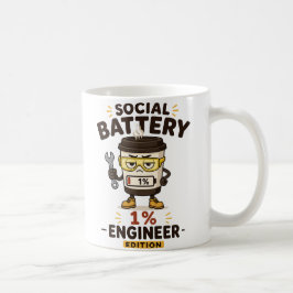 ソーシャルバッテリー1% フルネクタイジングエンジニア コーヒーマグ 贈り物 コーヒーマグカップ