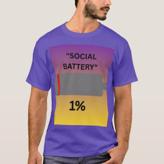 ソーシャルバッテリー1% 低電圧 インテロバート グラフ Tシャツ