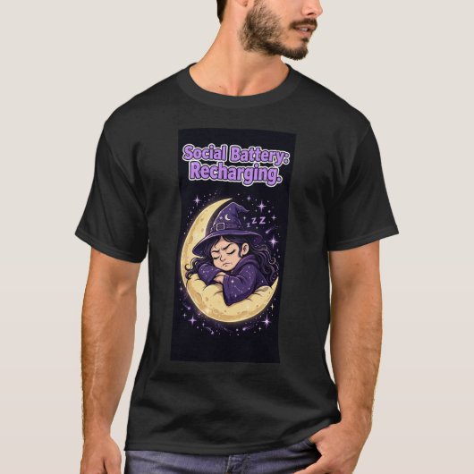 ソーシャルバッテリー:充電中 Tシャツ (正面)